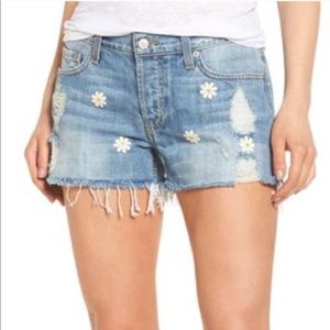 Rails Jesse Embroidered Daisy Cutoff Denim Shorts